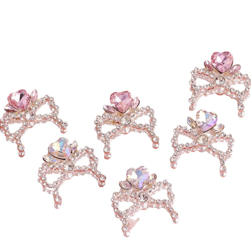 Wholesale 5pcs/pack Alloy crystal crown diamond ball four-way hole beads DIY  accessories